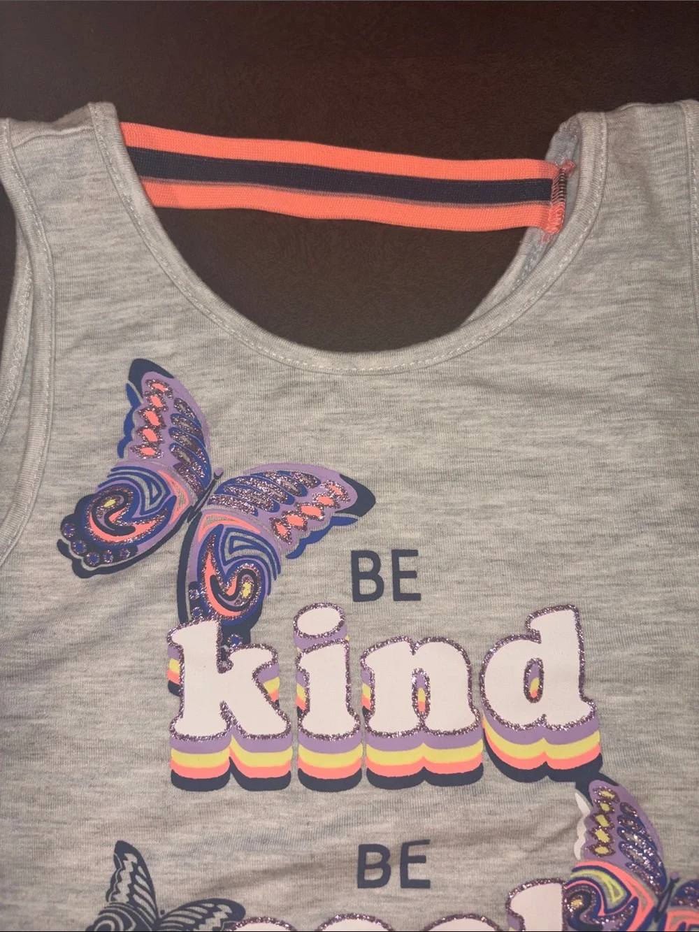 wonder nation Gray Tank with Colorful Butterfly 'Be Kind Be Cool' Graphic